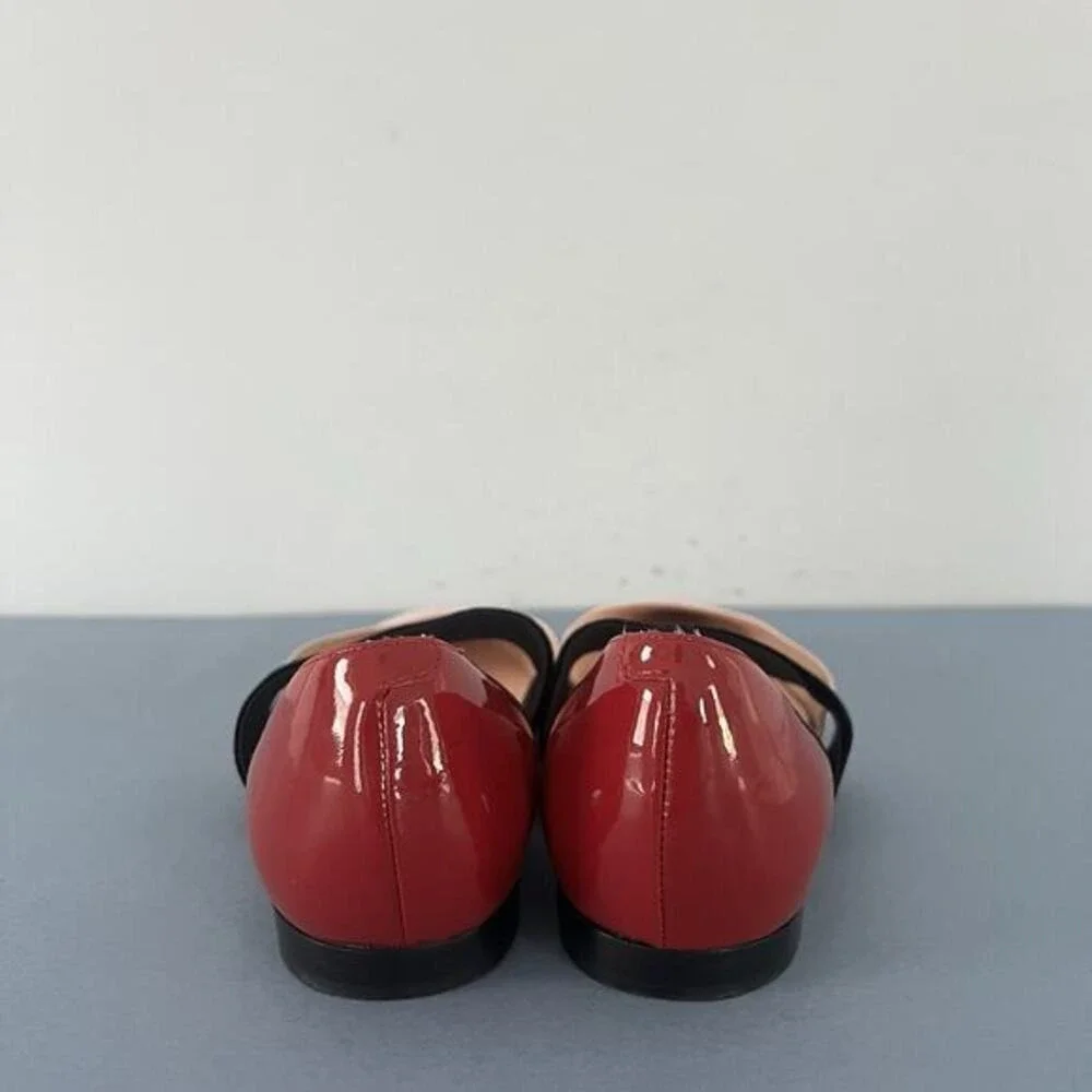 Andrea Gomez Dakota Pink Leather Pointed Toe Ballerina Flats